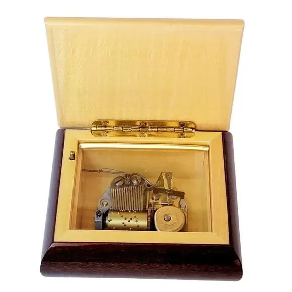 Vintage Reuge Inlaid Wood MUSIC Box Swiss Musical Movement Song Of